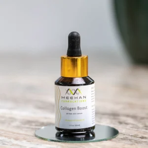 Collagen Boost serum on a countertop