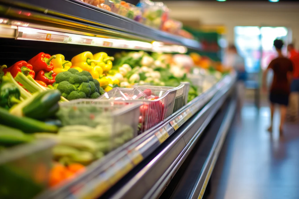 Grocery store produce section