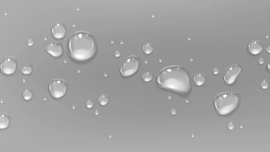Clear liquid droplets showing hyaluronic acid