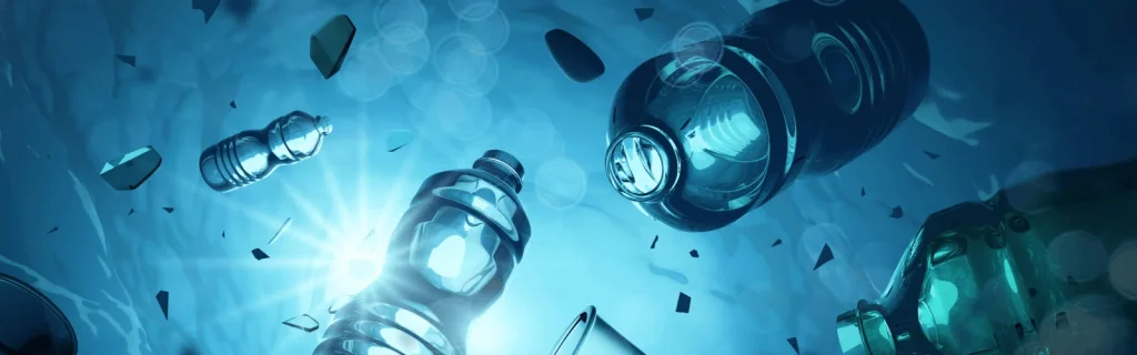 water bottles in water cause microplastics
